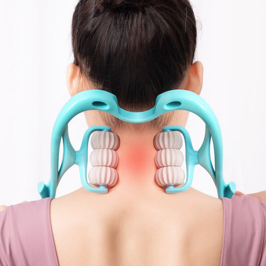 Six-wheel Manual Neck Massager ( Neck-Pain Reliever Roller Massage Tool )