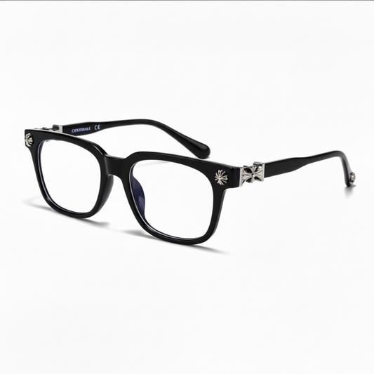 Silver Chrome Glasses (Black)